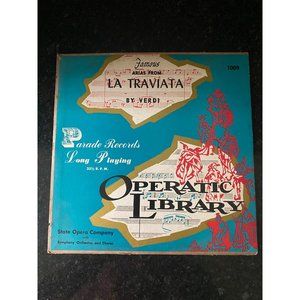 Arias From La Traviata by Verdi, Long Playing 33.3 RPM, Parade Records